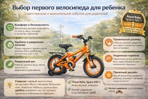 Как выбрать первый велосипед для ребенка: на что смотреть родителям и чем интересна Royal Baby Space NO 1 Aluminium Alloy 2025 Orange