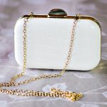 White leather clutch