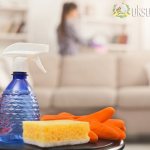 Cleaning a sofa with vinegar