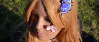 Butterfly costume for girls, makeup and decorations