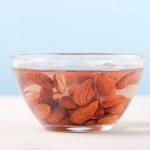 Almonds in a bowl of water