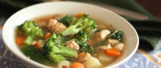 Vegetable soup with broccoli