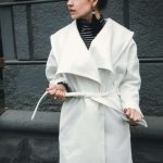 clean white wool coat